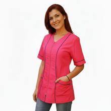 Carica l'immagine nel visualizzatore di Gallery, Camice da lavoro,casacca zip FUCHSIA MM cod: 6893