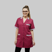 Carica l'immagine nel visualizzatore di Gallery, camice da lavoro donna,casacca bordeaux mm cod: 1302