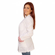 Carica l'immagine nel visualizzatore di Gallery, camice da lavoro donna,casacca slim bianco manica lunga Cod: 0311