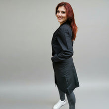 Carica l'immagine nel visualizzatore di Gallery, camice da lavoro donna,classico misto cotone no-stiro"nero" cod: 200521