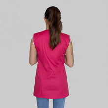 Carica l'immagine nel visualizzatore di Gallery, casacca,camice da lavoro giromanica, corto "fuxia con profilo"cod:7210