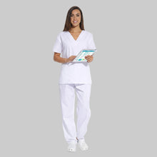 Carica l'immagine nel visualizzatore di Gallery, Divisa da lavoro,completa,unisex,collo V "bianco" cod: 8378