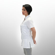 Carica l'immagine nel visualizzatore di Gallery, Casacca da lavoro,camice slim bianco "mod londinese" COD: 7050