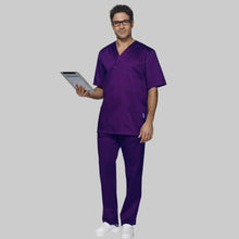 Carica l'immagine nel visualizzatore di Gallery, Divisa da lavoro,completa,unisex,scollo V "blu scuro" cod: 8354