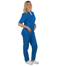 Carica l'immagine nel visualizzatore di Gallery, Divisa da lavoro donna, scollo "cuore" celestone cod: "8385"