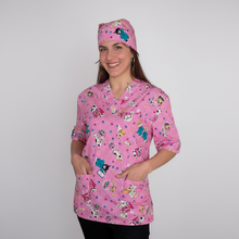 Carica l'immagine nel visualizzatore di Gallery, casacca da lavoro, fumetto+bandana "ROSA" cod: 999