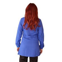 Carica l'immagine nel visualizzatore di Gallery, camice da lavoro,casacca donna corto ml "blu royal" con profilo cod: 6923