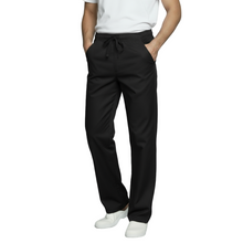 Carica l'immagine nel visualizzatore di Gallery, Pantalone da lavoro nero con laccio ed elastico,unisex cod:7821