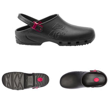 Carica l'immagine nel visualizzatore di Gallery, Zoccoli da lavoro sanitari ,cinturino regolabile "nero" cod: 8251