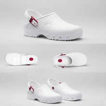 Carica l'immagine nel visualizzatore di Gallery, Zoccoli da lavoro sanitari ,cinturino regolabile "bianco" cod: 8250