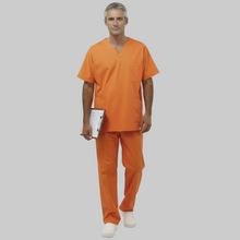 Carica l'immagine nel visualizzatore di Gallery, Divisa da lavoro,completa,unisex,scollo V "arancio" cod: 8316