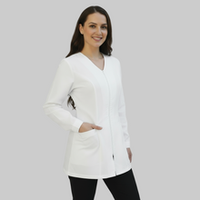 Carica l'immagine nel visualizzatore di Gallery, Camice da lavoro,casacca zip bianco Manica lunga Cod:1706