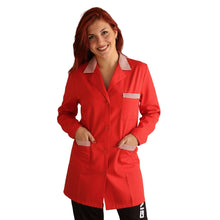 Carica l'immagine nel visualizzatore di Gallery, Camice da lavoro,casacca donna rosso con profilo ML cod:7562
