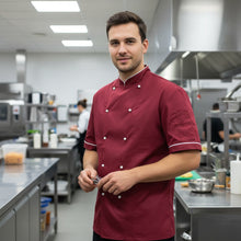 Carica l'immagine nel visualizzatore di Gallery, Giacca cuoco "light" bordeaux cod: 0924