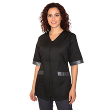 Carica l'immagine nel visualizzatore di Gallery, Casacca zip nero MM con inserto laminato Cod: 2806