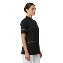 Carica l'immagine nel visualizzatore di Gallery, Camice,casacca da lavoro SLIM-FIT,per estetista,parrucchiera, cuoca"nero" cod: 1312
