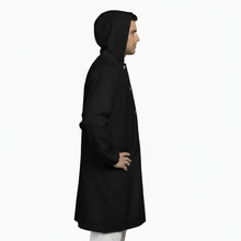 Carica l'immagine nel visualizzatore di Gallery, Camice da macellaio con cappuccio NERO cod : 80224