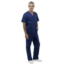 Carica l'immagine nel visualizzatore di Gallery, Divisa da lavoro,completa,unisex,scollo V "blu scuro" cod: 8354