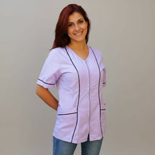 Carica l'immagine nel visualizzatore di Gallery, Camice da lavoro,casacca zip glicine MM Cod:1506