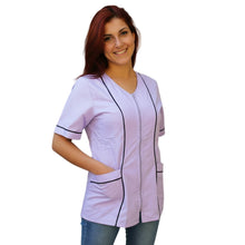 Carica l'immagine nel visualizzatore di Gallery, Camice da lavoro,casacca zip glicine MM Cod:1506