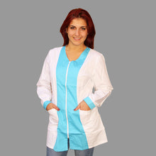 Carica l'immagine nel visualizzatore di Gallery, Casacca zip Manica lunga bicolore "CELESTE" Cod: 2306