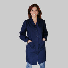 Carica l'immagine nel visualizzatore di Gallery, camice da lavoro donna,ml lungo "blu scuro" cod: 200522