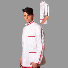 Carica l'immagine nel visualizzatore di Gallery, Casacca,camice da lavoro uomo bianco con profilo ML cod: 8002