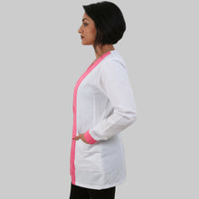 Carica l'immagine nel visualizzatore di Gallery, Camice da lavoro donna,casacca zip bianco bicolore ML COD: 1406