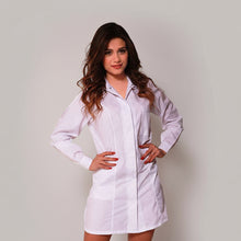 Carica l'immagine nel visualizzatore di Gallery, Casacca,camice da Lavoro Donna,Modello Avvitato,Manica Lunga,Bianco,Bottoni Automatici COD: 1811