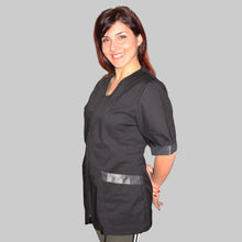 Carica l'immagine nel visualizzatore di Gallery, Casacca zip nero MM con inserto laminato Cod: 2806