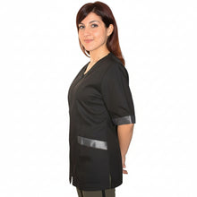 Carica l'immagine nel visualizzatore di Gallery, Casacca zip nero MM con inserto laminato Cod: 2806