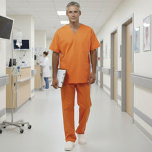 Carica l'immagine nel visualizzatore di Gallery, Divisa da lavoro,completa,unisex,scollo V "arancio" cod: 8316