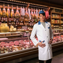 Carica l'immagine nel visualizzatore di Gallery, Camice da lavoro uomo, bianco con profilo colorato cod:7970