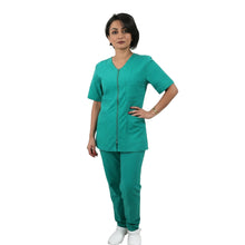 Carica l'immagine nel visualizzatore di Gallery, Divisa da lavoro con zip verde cod: 8323
