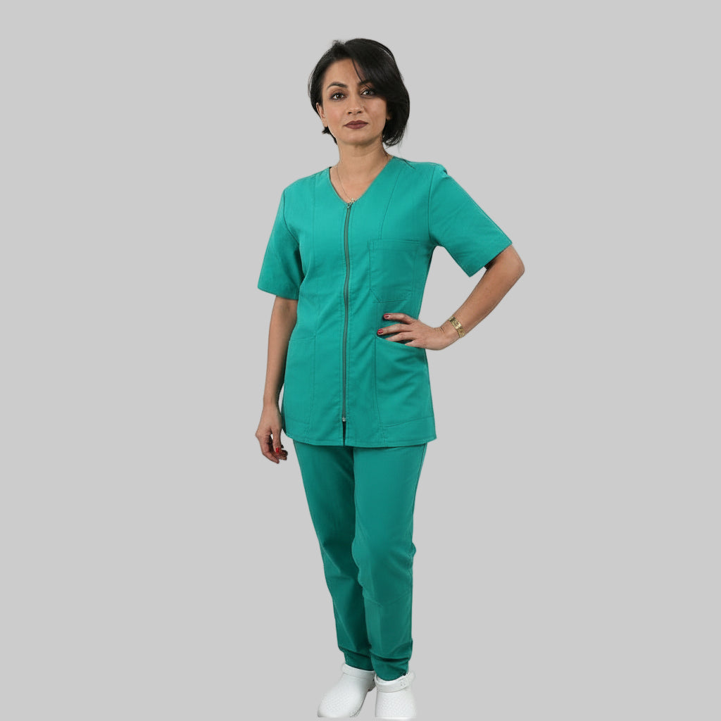 Divisa da lavoro con zip verde cod: 8323