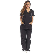 Carica l&#39;immagine nel visualizzatore di Gallery, Divisa da lavoro,sanitaria,infermieristica,estetica,completa,unisex,scollo V 8299
