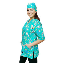 Carica l'immagine nel visualizzatore di Gallery, casacca da lavoro,"VERDE" camice fumetto+bandana cod: 880
