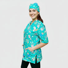 Carica l&#39;immagine nel visualizzatore di Gallery, casacca da lavoro,&quot;VERDE&quot; camice fumetto+bandana cod: 880
