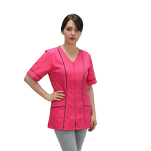 Carica l&#39;immagine nel visualizzatore di Gallery, Camice da lavoro,casacca zip FUCHSIA MM cod: 6893
