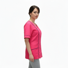 Carica l&#39;immagine nel visualizzatore di Gallery, Camice da lavoro,casacca zip FUCHSIA MM cod: 6893
