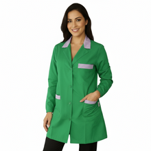 Carica l&#39;immagine nel visualizzatore di Gallery, Camice da lavoro donna,casacca verde con profilo ML cod: 7722
