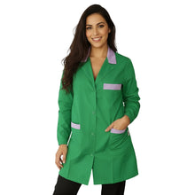 Load image into Gallery viewer, Camice da lavoro donna,casacca verde con profilo ML cod: 7722
