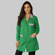 Carica l&#39;immagine nel visualizzatore di Gallery, Camice da lavoro donna,casacca verde con profilo ML cod: 7722
