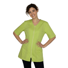 Carica l'immagine nel visualizzatore di Gallery, Camice casacca da lavoro donna con zip "verde lime" cod: 1106
