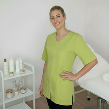 Carica l&#39;immagine nel visualizzatore di Gallery, Camice casacca da lavoro donna con zip &quot;verde lime&quot; cod: 1106
