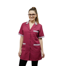 Carica l'immagine nel visualizzatore di Gallery, camice da lavoro donna,casacca bordeaux mm cod: 1302
