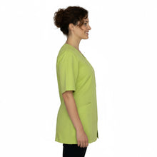 Carica l&#39;immagine nel visualizzatore di Gallery, Camice casacca da lavoro donna con zip &quot;verde lime&quot; cod: 1106
