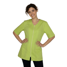 Carica l&#39;immagine nel visualizzatore di Gallery, Camice casacca da lavoro donna con zip &quot;verde lime&quot; cod: 1106
