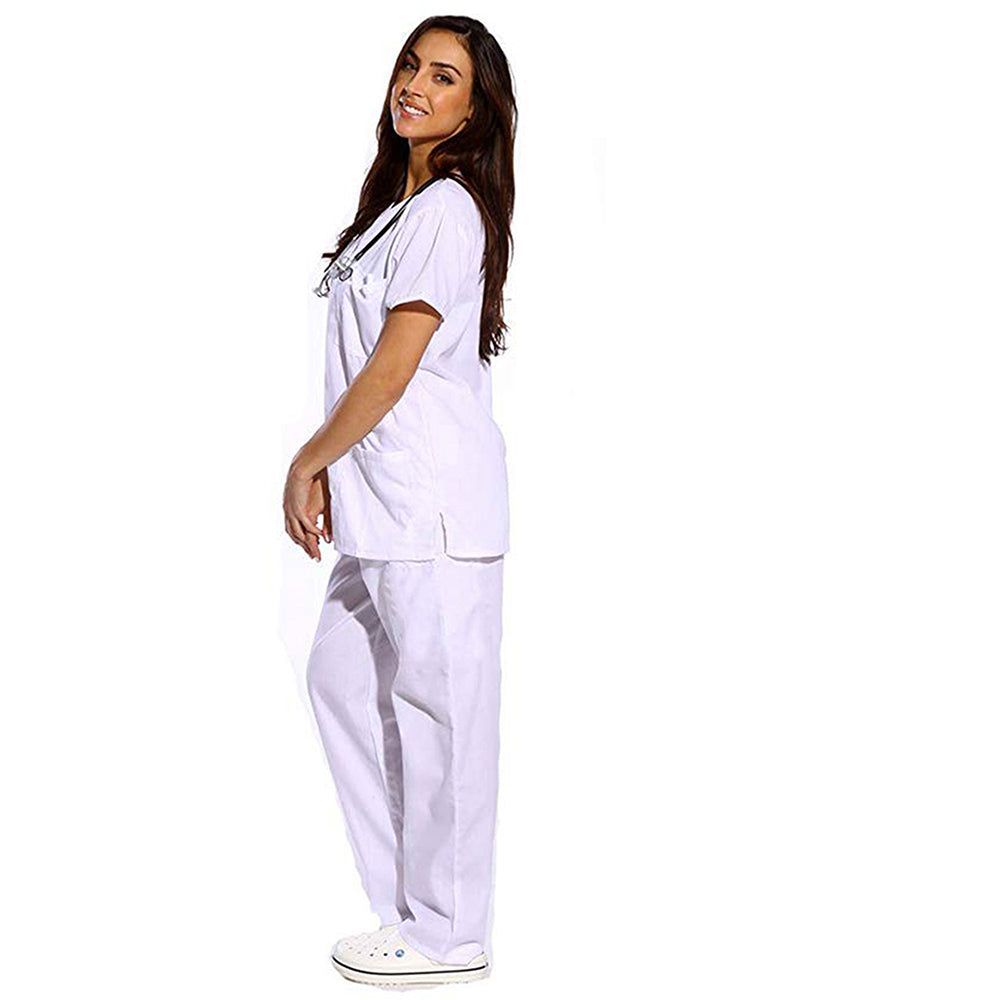 Divisa da lavoro,sanitaria,infermieristica,estetica,completa,unisex,scollo V 8299