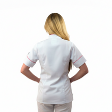 Carica l'immagine nel visualizzatore di Gallery, Camice,Casacca da Lavoro Donna, Slim Fit,per Estetista,parrucchiera, cuoca "bianco" COD: 15224
